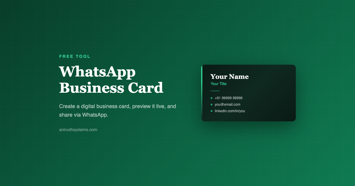 WhatsApp Business Card Tool preview